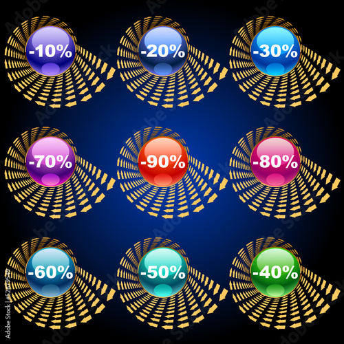 Vector discount labels 14