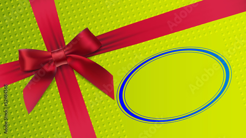 red bow on a green background