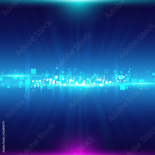 Blue abstract background with  particles