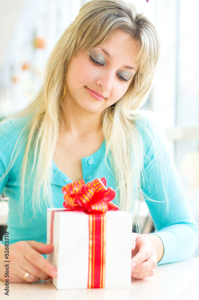 girl with gift box girl with gift box
