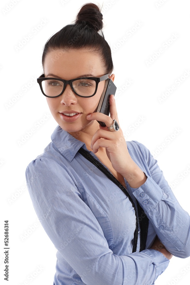 Young businesswoman on mobile phone Young businesswoman on mobile phone