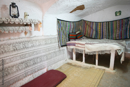 Obraz na plátně Bedroom in original troglodyte home