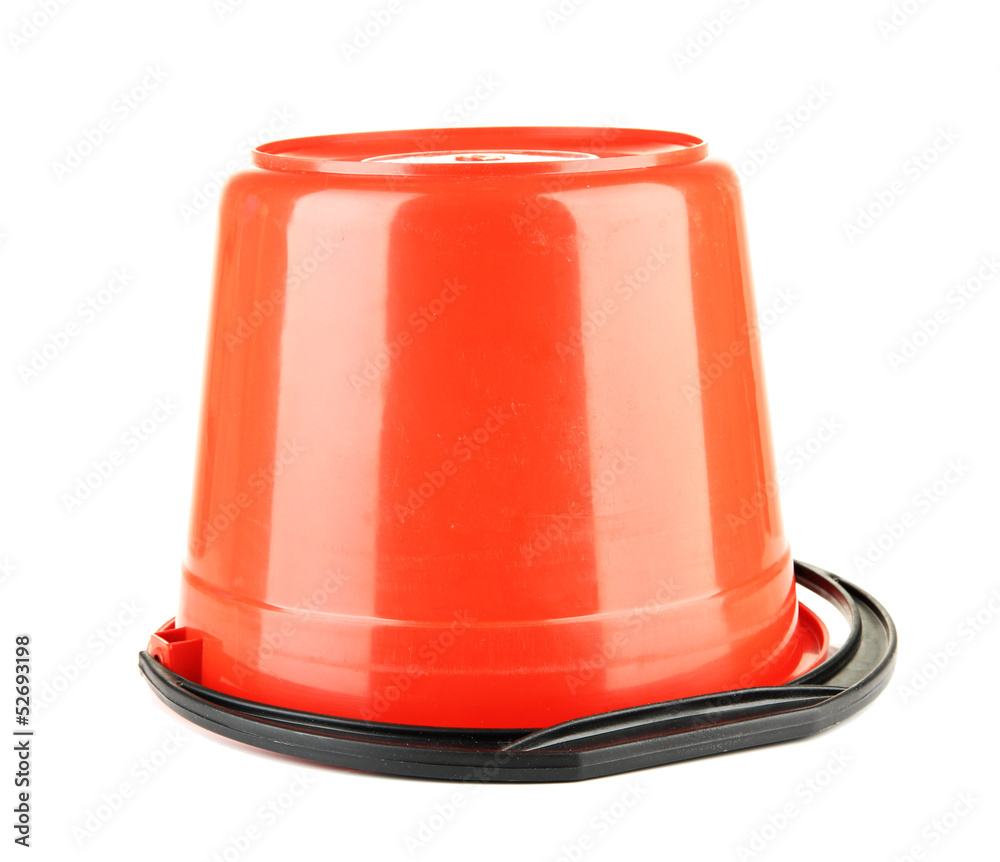 Fototapeta premium Color plastic bucket isolated on white
