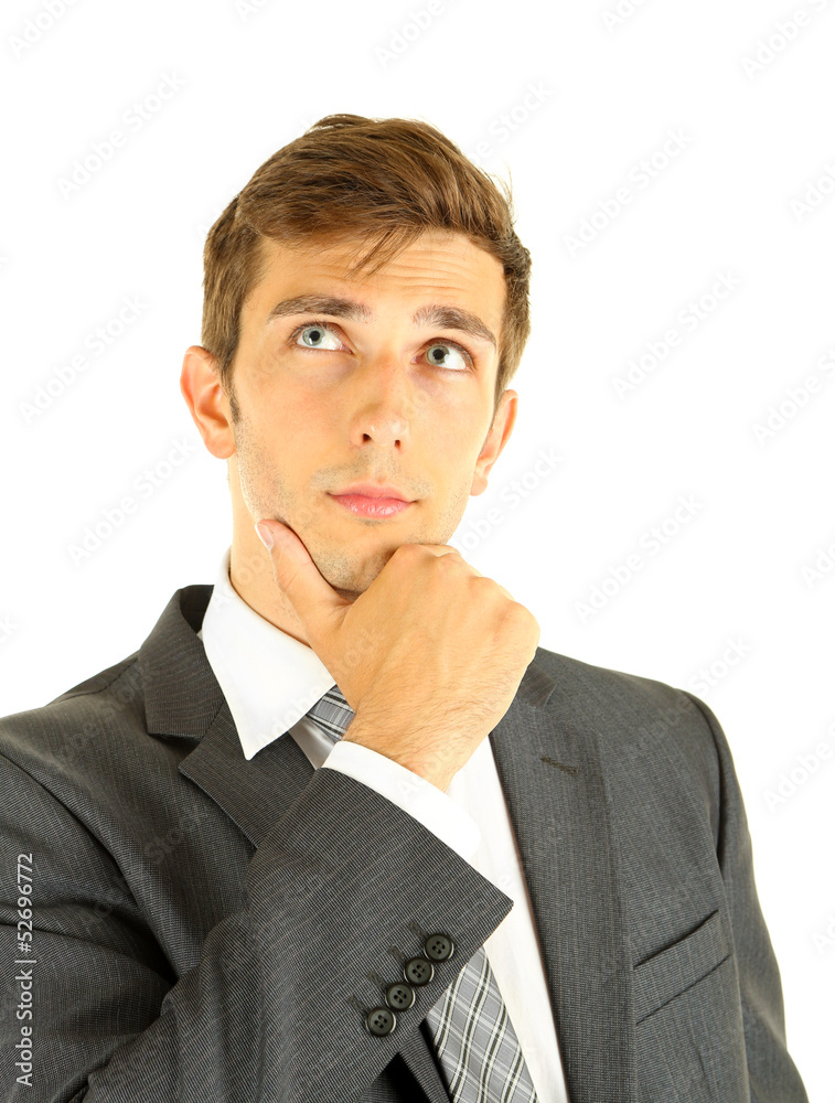 Portrait of young businessman, isolated on white Portrait of young businessman, isolated on white