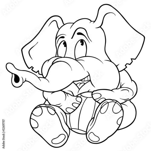 Elephant and Ball - Black a...