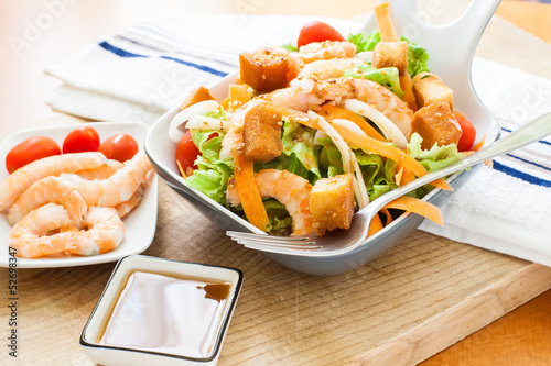 Salad with prawn photo