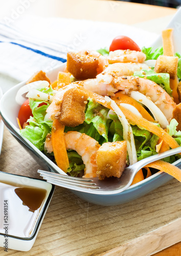 Salad with prawn