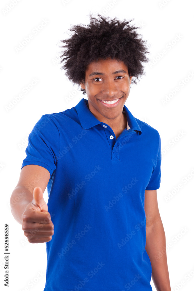 Young black teenage men showing thumbs up - African people Young black teenage men showing thumbs up - African people