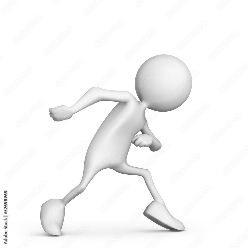 A cartoon runner in starting position. A cartoon runner in starting position.