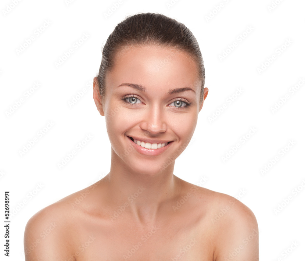 Young smiling woman with beautiful healthy face Young smiling woman with beautiful healthy face