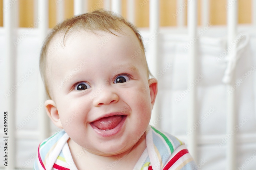 portrait of funny smiling baby