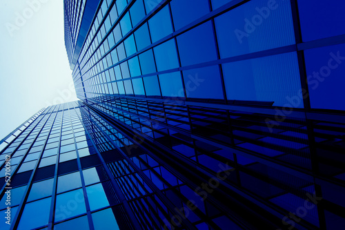 exterior of glass residential building.  Modern glass silhouette