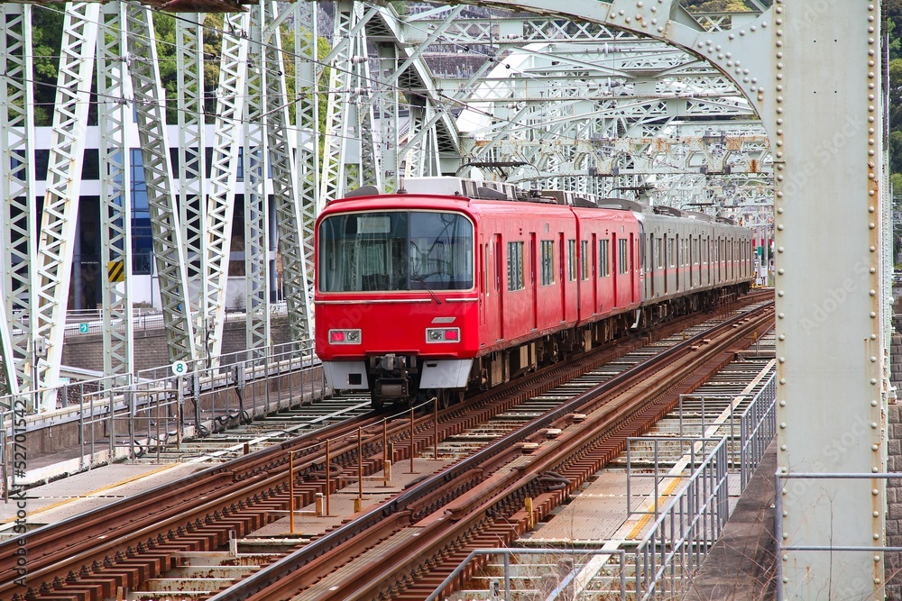 Red train in Japan