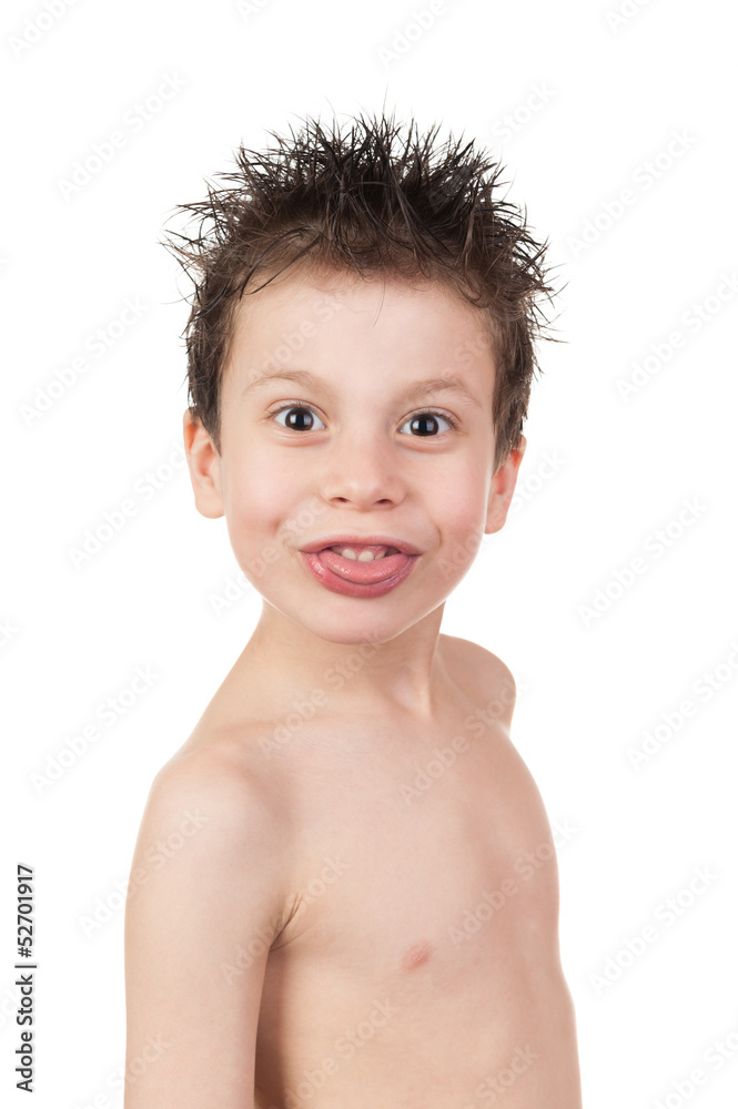 child with wet hair child with wet hair