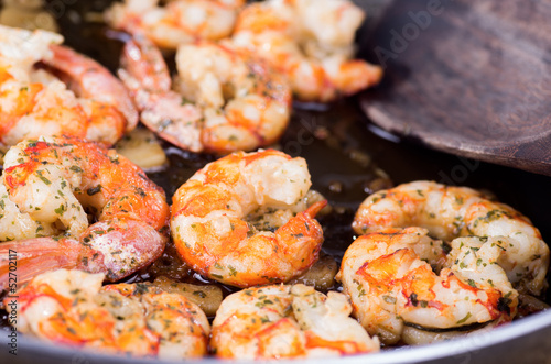 cooking with prawns and garlic