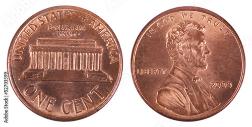Isolated Penny - Both Sides Frontal