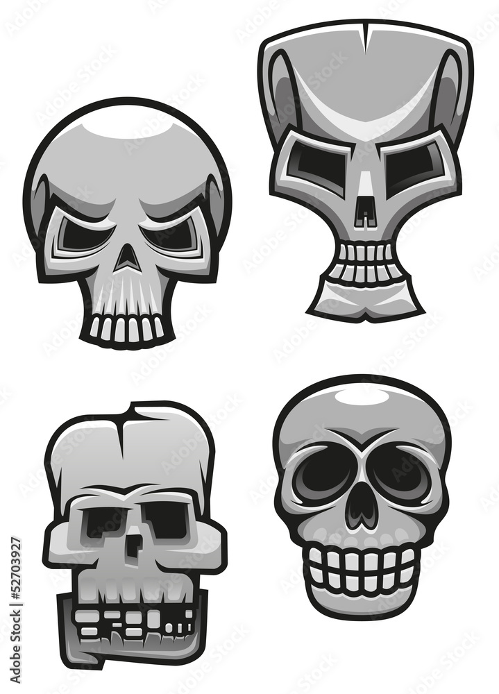 Set of monster skull mascots