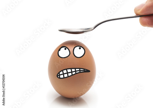 Tableau sur toile egg head with scared expression