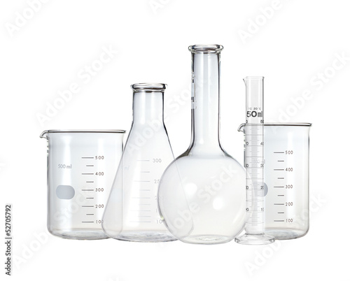 Test-tubes isolated on white. Laboratory glassware