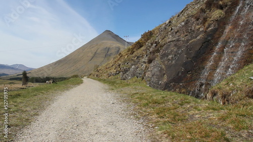 West Highland way with mountain and waterfall Scotland