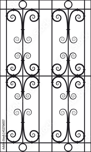 Wrought Iron Window Design Silhouette Cutout
