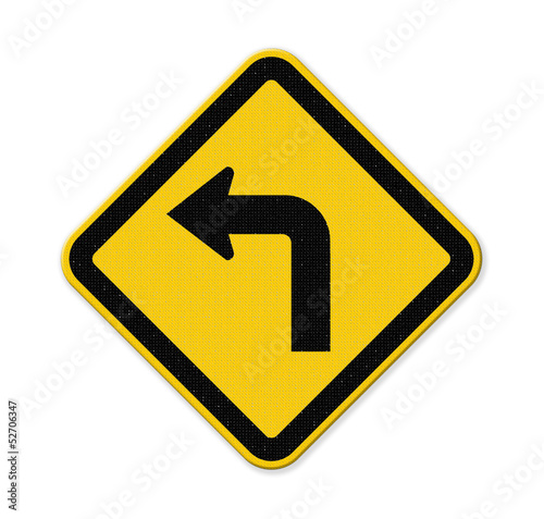 Turn left yellow road sign Free Download Turn left yellow road sign - GFXLoad