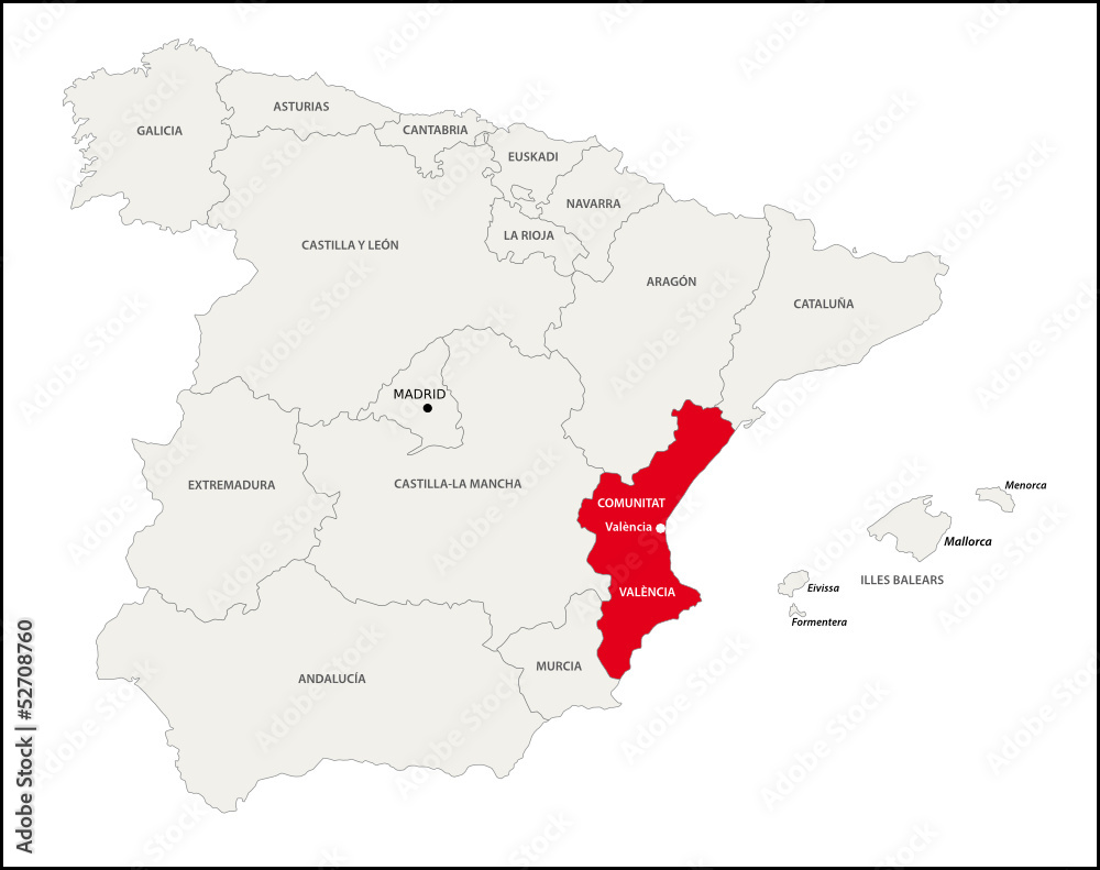 Naklejka premium Wspólnota Walencji, Hiszpania