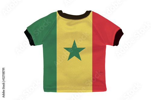 Small shirt with Senegal flag isolated on white background