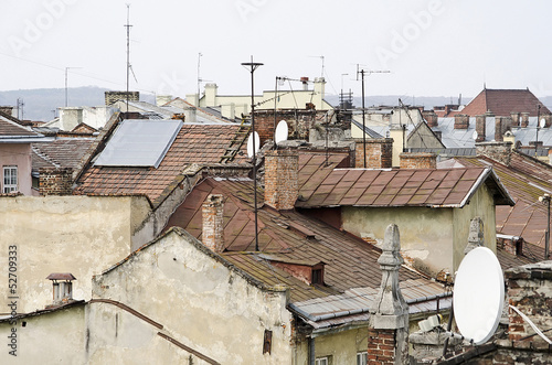 Roofs of the old Lvov city