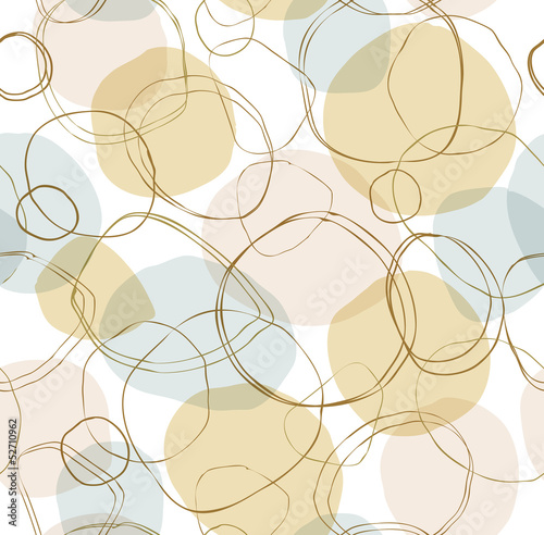 Bright seamless linear pattern with hand drawn circles