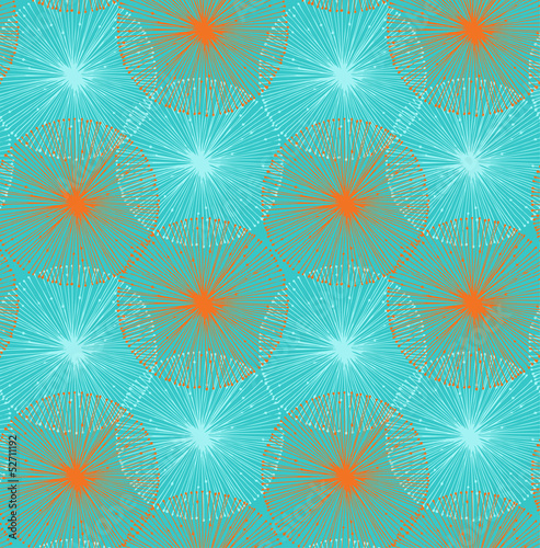 Green and orange radial elements