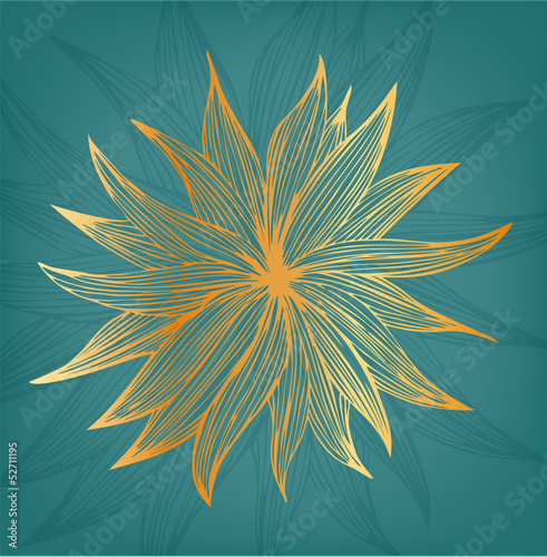 Golden linear isolated flower