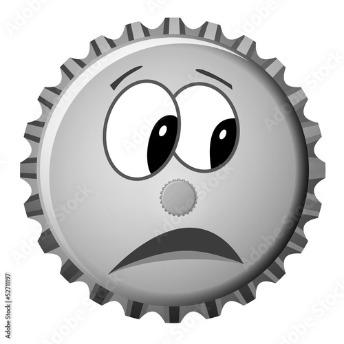 Kronkorken Smiley Angst