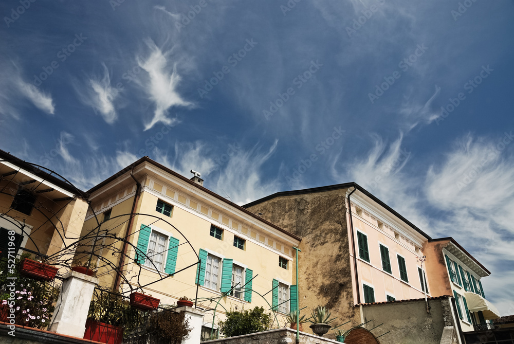Bunte Häuser in Gargnano am Gardasee