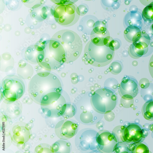 fresh green & blue bubbles background