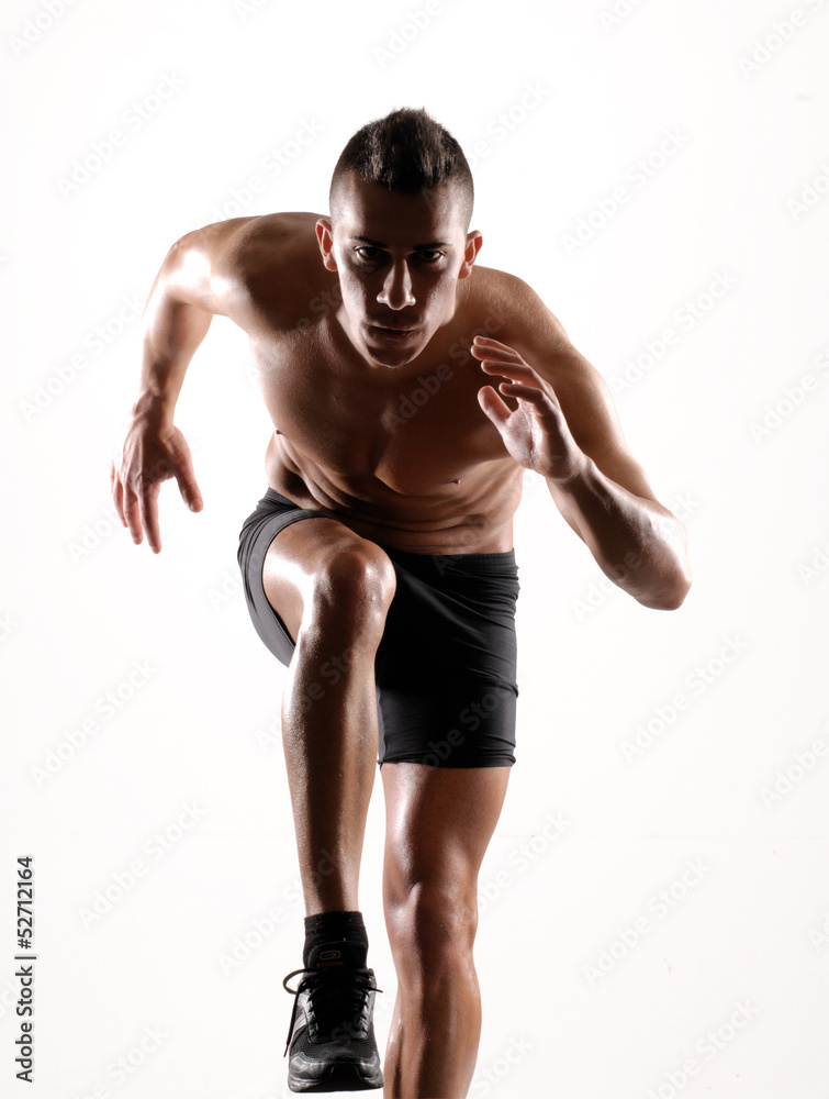 Hombre atleta corredor ejercitando.corriendo