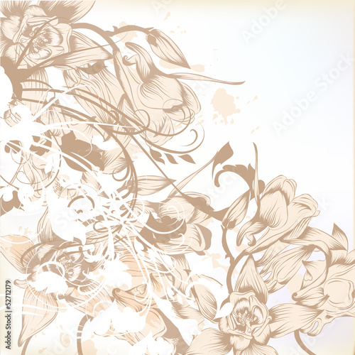 Elegant wedding background with floral pattern for design