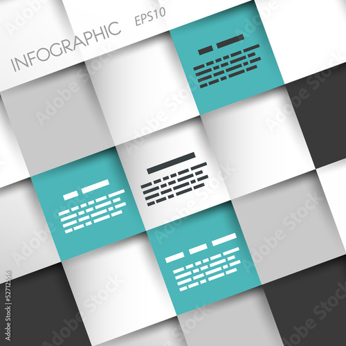 turquoise squares infographic background
