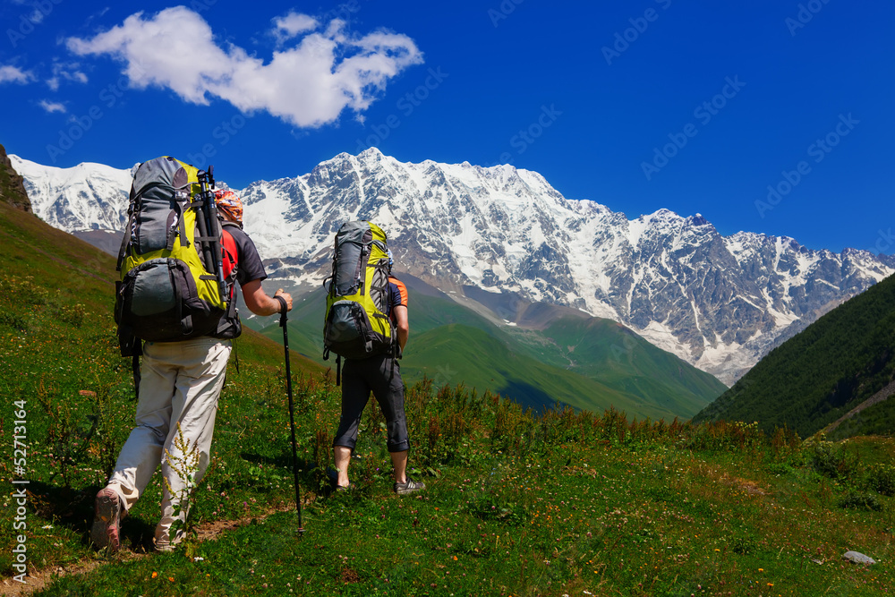 Hiking in Caucasus mountains