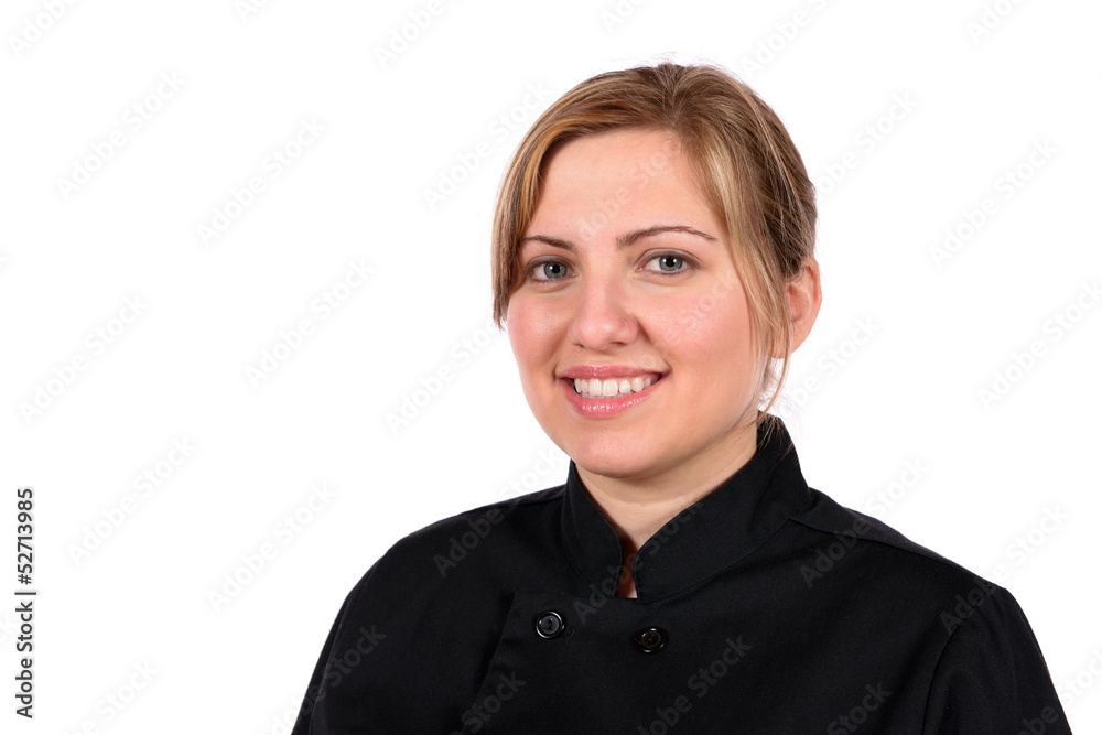 Gourmet Chef blond model in jacket. Gourmet Chef blond model in jacket.