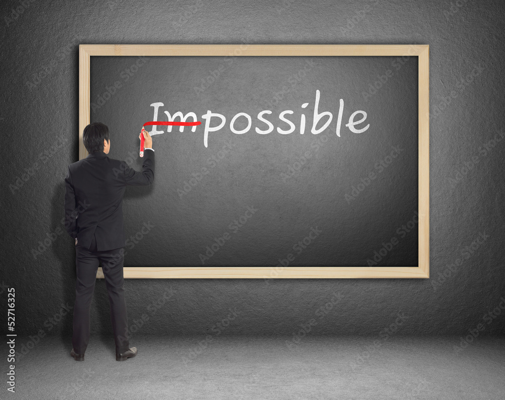 Hand drawing and changing the word impossible to i'm possible Hand drawing and changing the word impossible to i'm possible