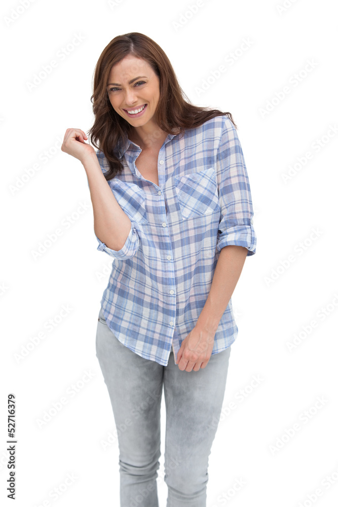 Attractive woman gesturing in front of the camera Attractive woman gesturing in front of the camera