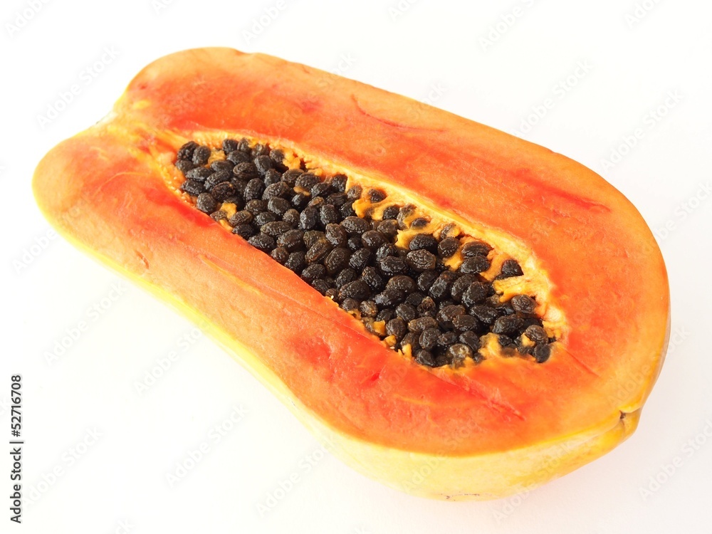 Papaya Red Maladoll isolated on white background Papaya Red Maladoll isolated on white background