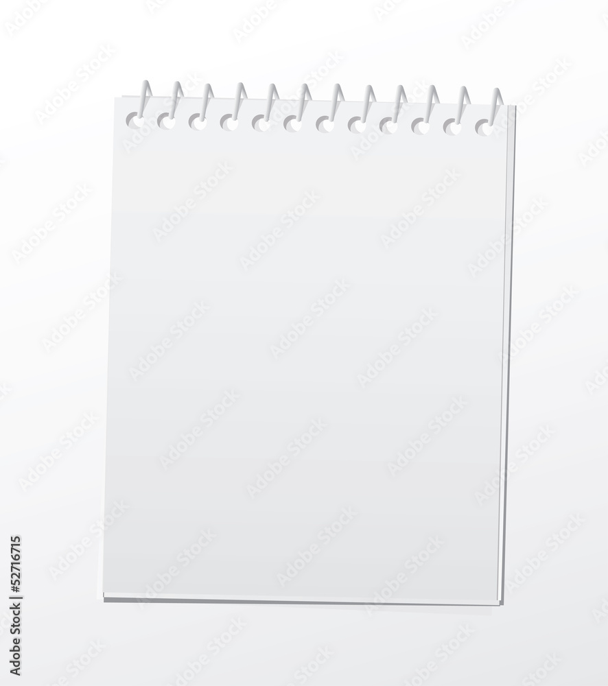 Blank spiral notepad. Blank spiral notepad.