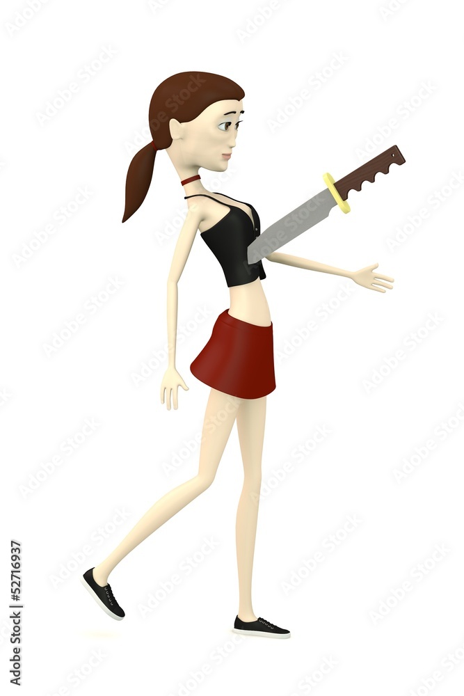 3d render of cartoon character with a knife 3d render of cartoon character with a knife
