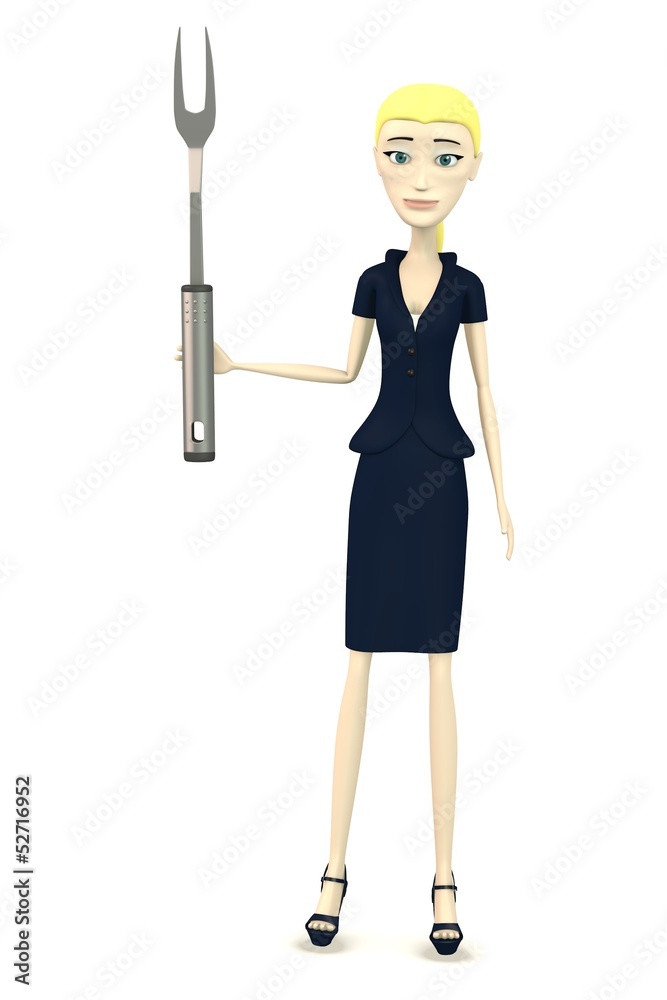 3d render of cartoon character with kitchen utensil 3d render of cartoon character with kitchen utensil