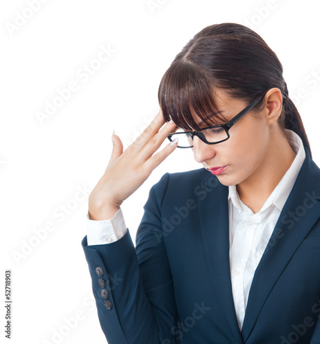 Close-up portrait of a tiered businesswoman photo