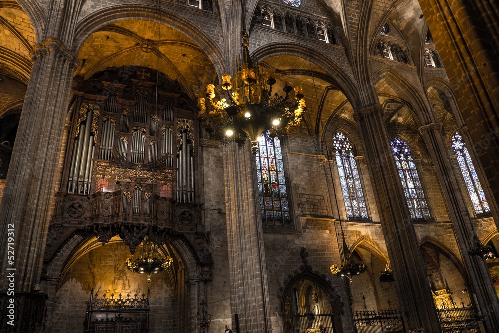 BARCELONA - MARCH 31: Interior of Cathedral of the Holy Cross