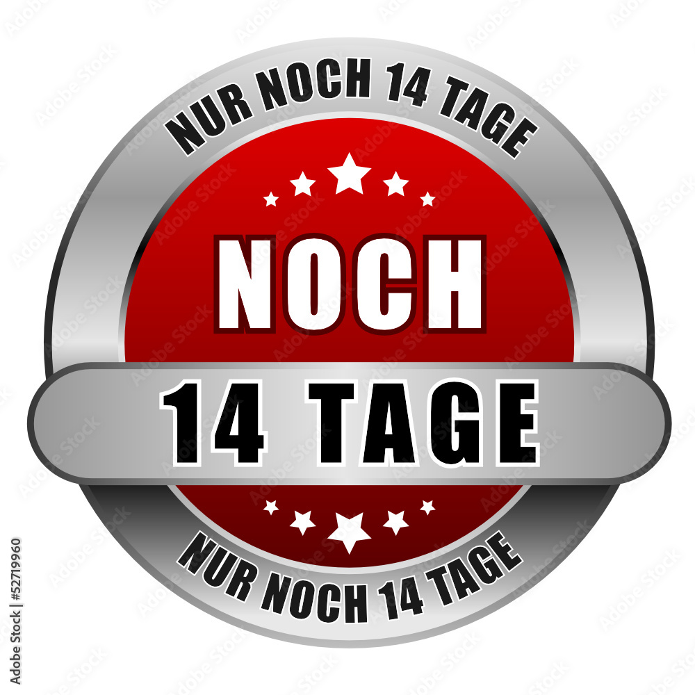 5 Star Button rot NOCH 14 TAGE NN14T NN14T Stock Vector | Adobe Stock