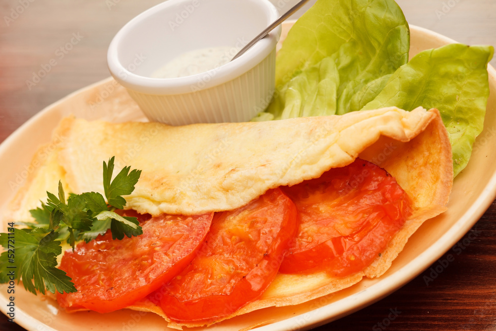 omelet with tomatoes omelet with tomatoes